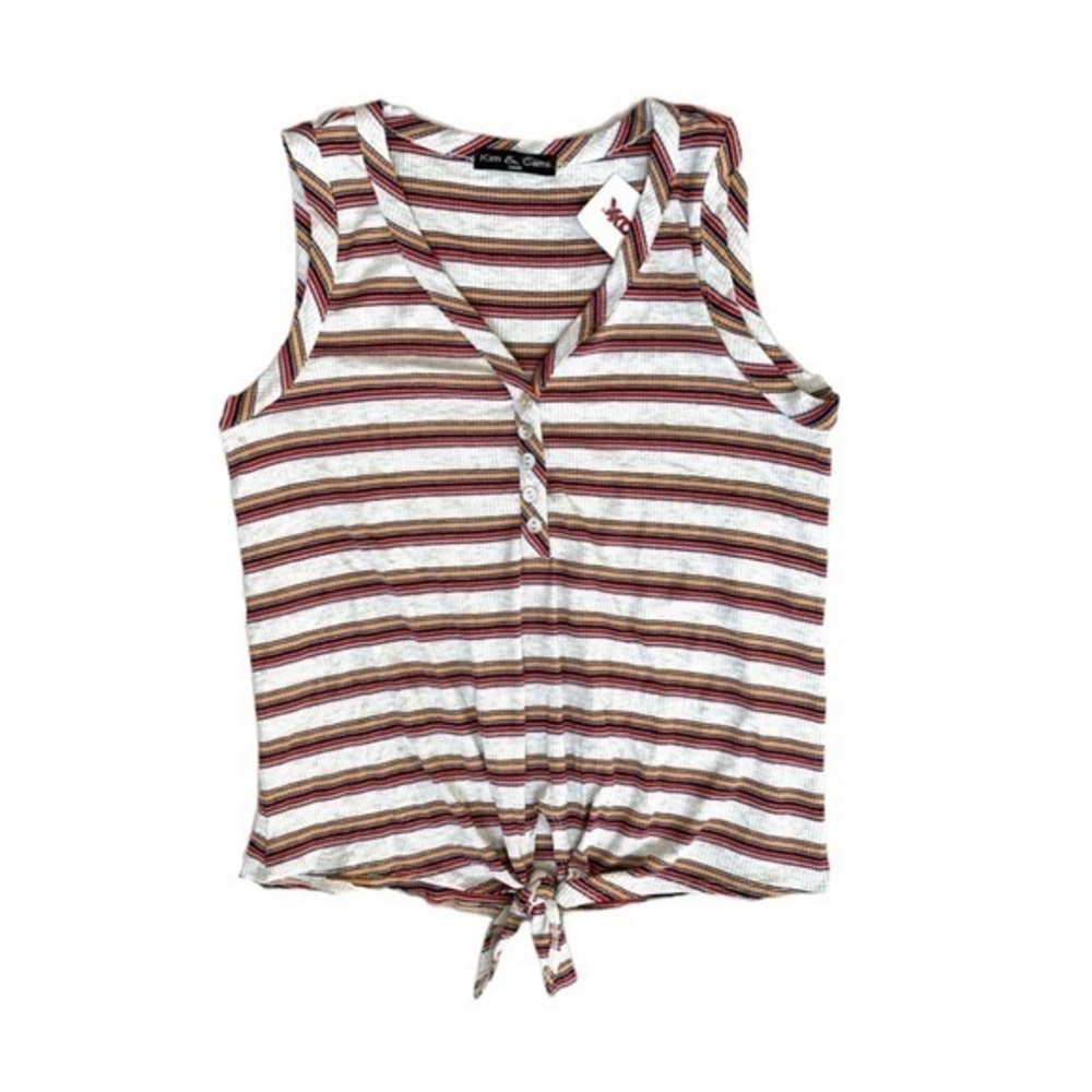 Kim & Cami Tie Front Tank Top